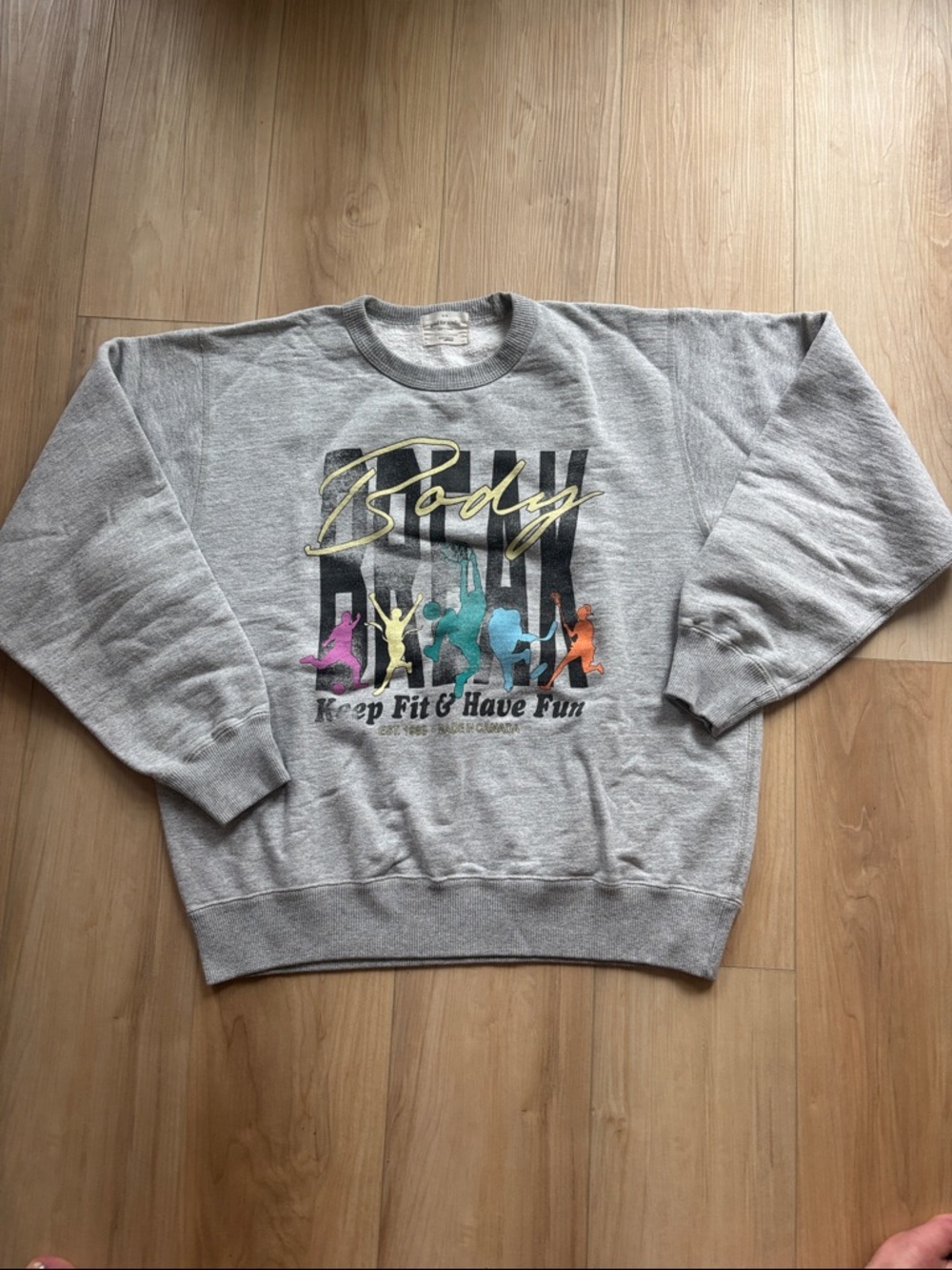 Gray 'Body' Graphic Crewneck Sweatshirt - Keep Fit & Have Fun